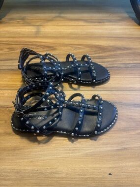 Forever Black Studded Gladiator Sandals